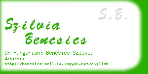 szilvia bencsics business card